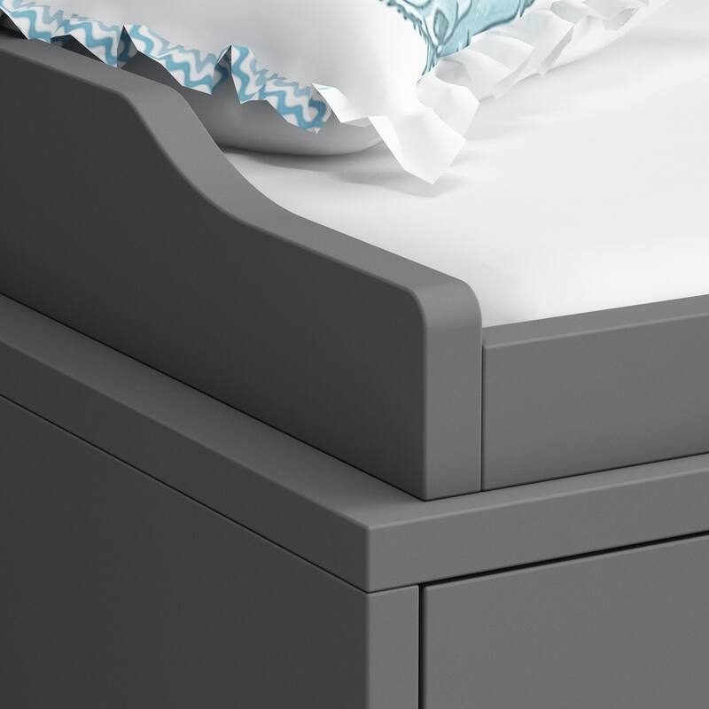 Kerrogee 3-Drawer Dresser with Changing Table - Grey/White/Black