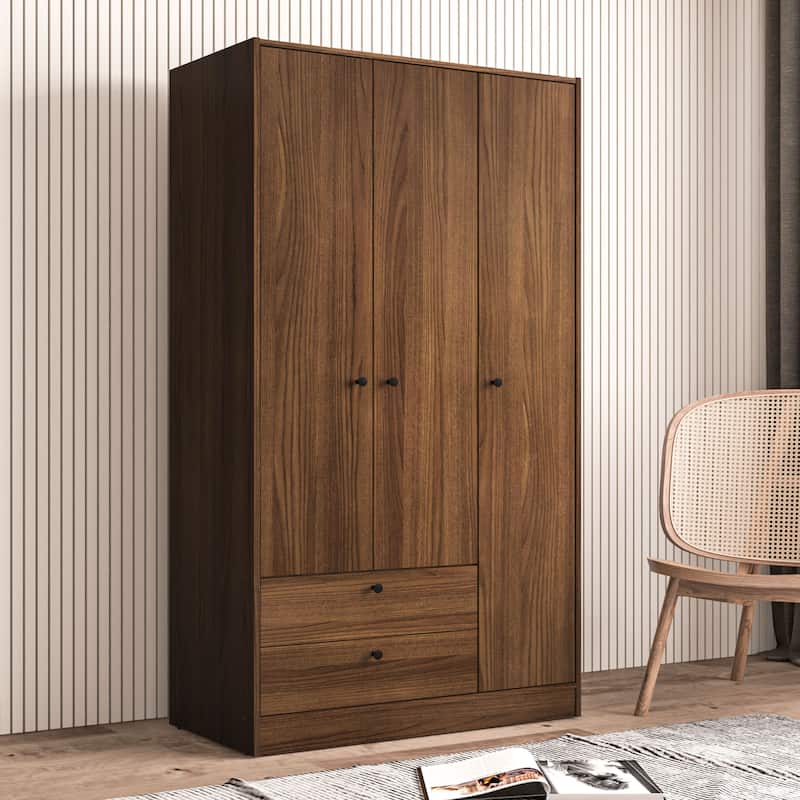 Polifurniture Denmark 3 Door Bedroom Armoire with 2 Drawers