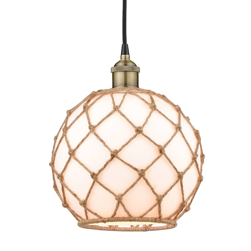 Innovations Lighting 616-1P-13-10 Edison Pendant Edison 10" Wide - Black Antique Brass / White / Brown