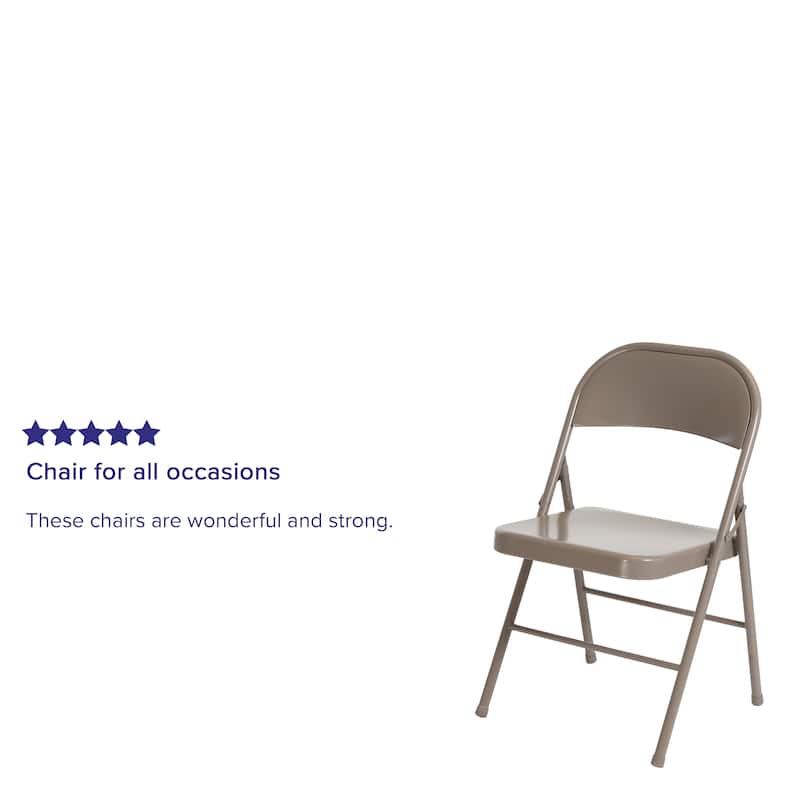2 Pack Double Braced Metal Folding Chair