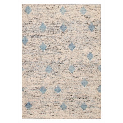 ECARPETGALLERY Hand-knotted Tangier Light Grey Wool Rug - 5'3 x 7'8
