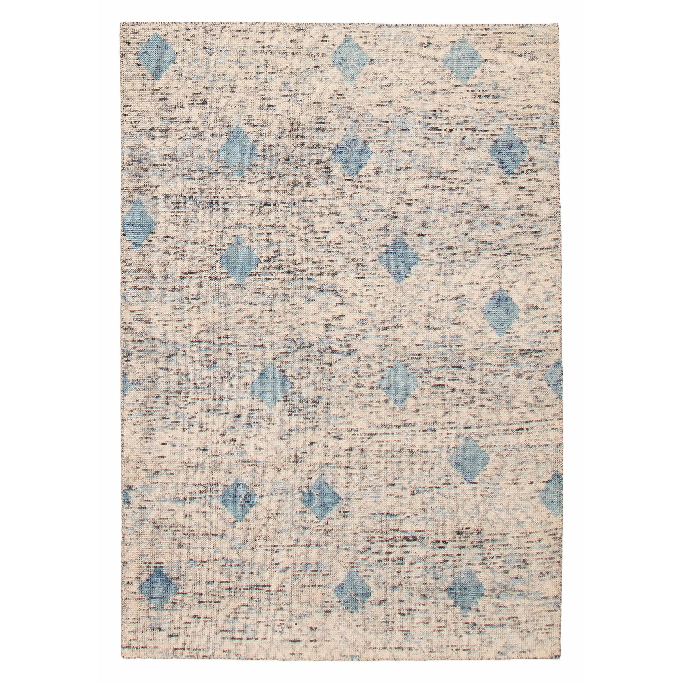 ECARPETGALLERY Hand-knotted Tangier Light Grey Wool Rug - 5'3 x 7'8