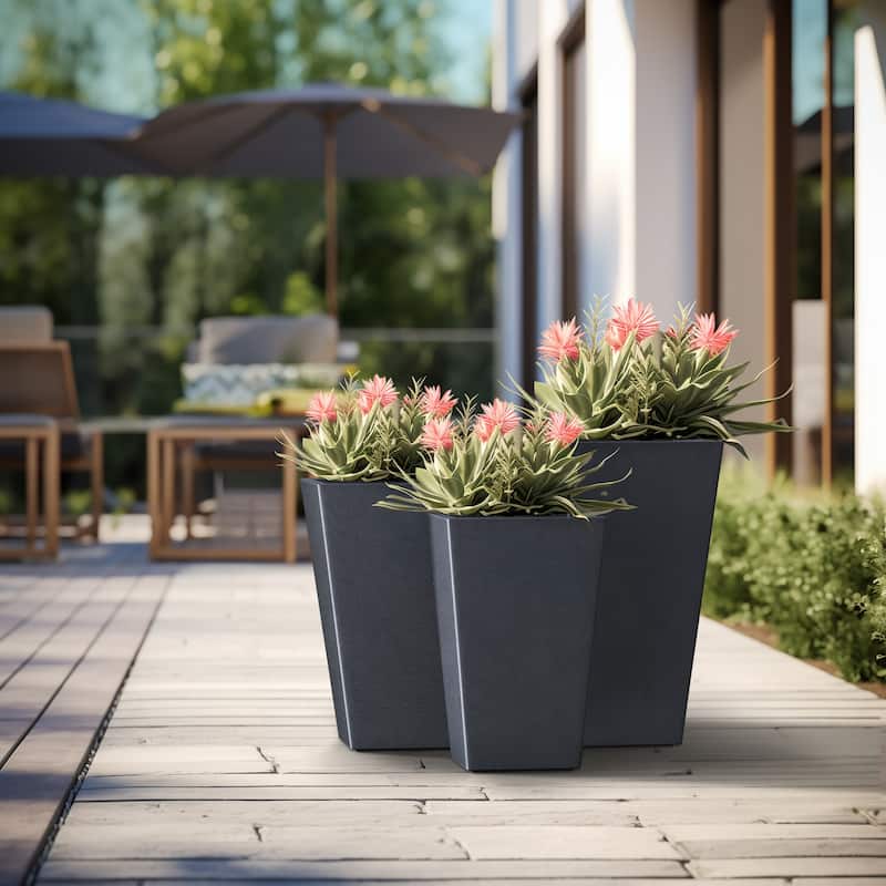 Tall Concrete Rectangle Plant Boxes / Large Indoor and Outdoor Flower Planters