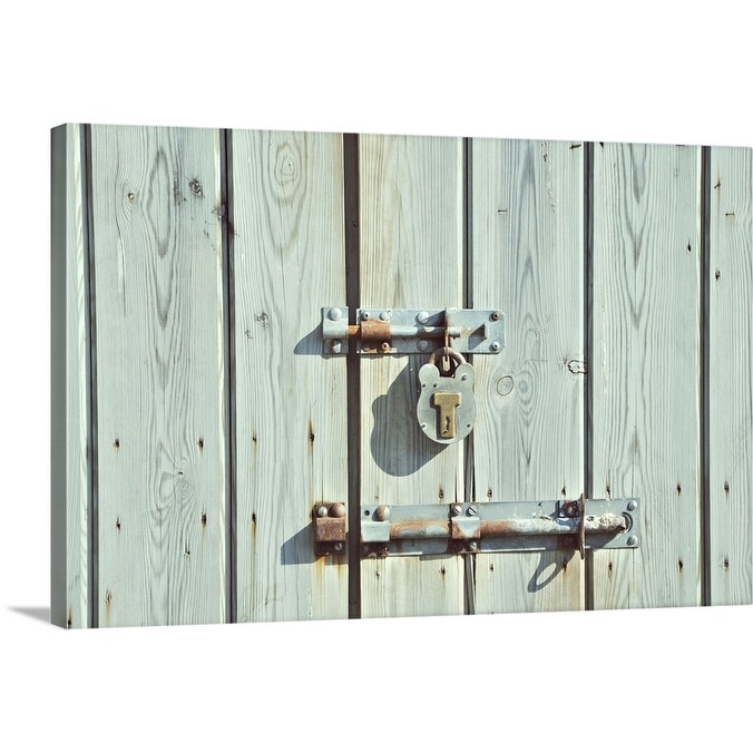 Shop Old Barn Door Lock Canvas Wall Art Overstock 16482941
