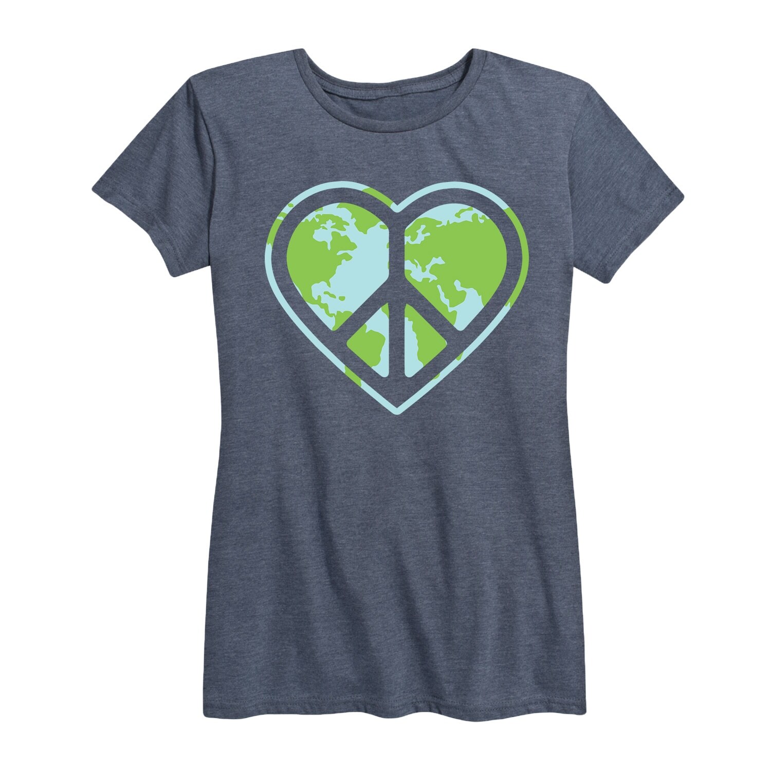 Shop Heart Peace Sign Earth Women S Short Sleeve Graphic T Shirt Overstock 28253223