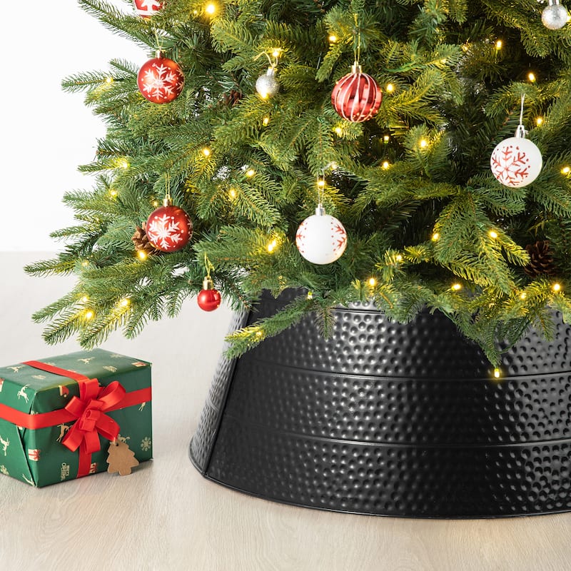 Glitzhome 22"/26"D Hammered Metal Christmas Tree Collars