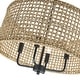 preview thumbnail 8 of 9, 4-Light Bohemian Hand Woven Drum Chandelier - Straw - 20 in. W