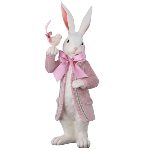 21" Resin French Bunny With Coat And Bird - Bed Bath & Beyond - 42575660