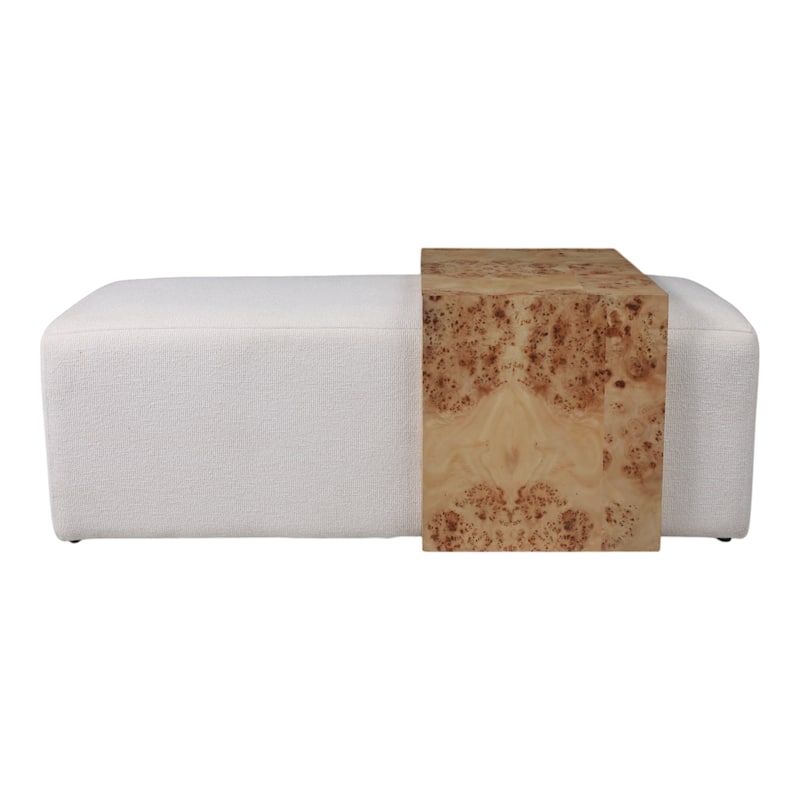 Modern Wooden and Non-Woven Fabric Bench with Detachable Table