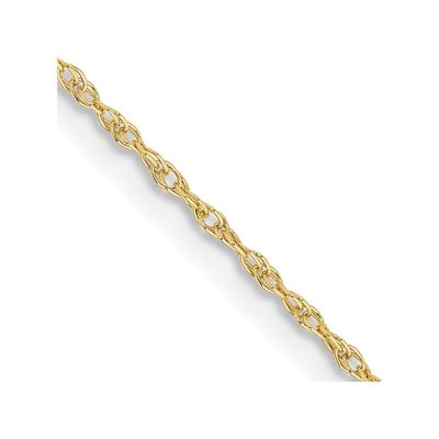 Curata 10k Yellow Gold 0.8mm Light Baby Rope Chain Necklace (Spring-ring) Options: 16 18 20 24