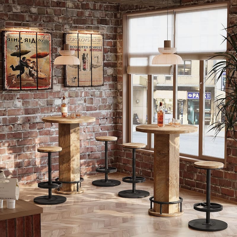 3-Piece Dining Table Set, Small Round Kitchen Table with 2 Chairs for Small Space, Apartment, Bistro