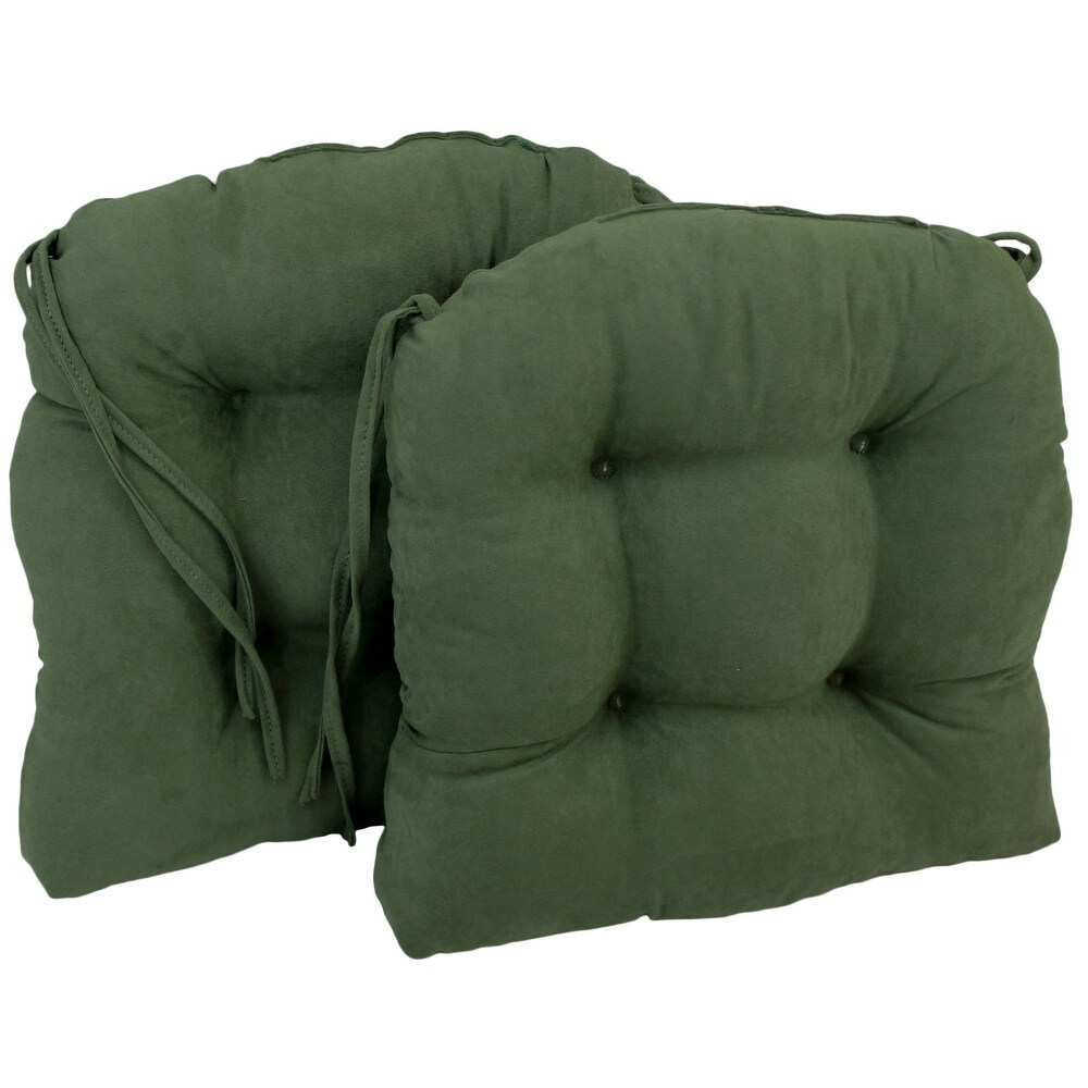 Set of 4 green microfiber soft plush kitchen dining chair pads cushions sale