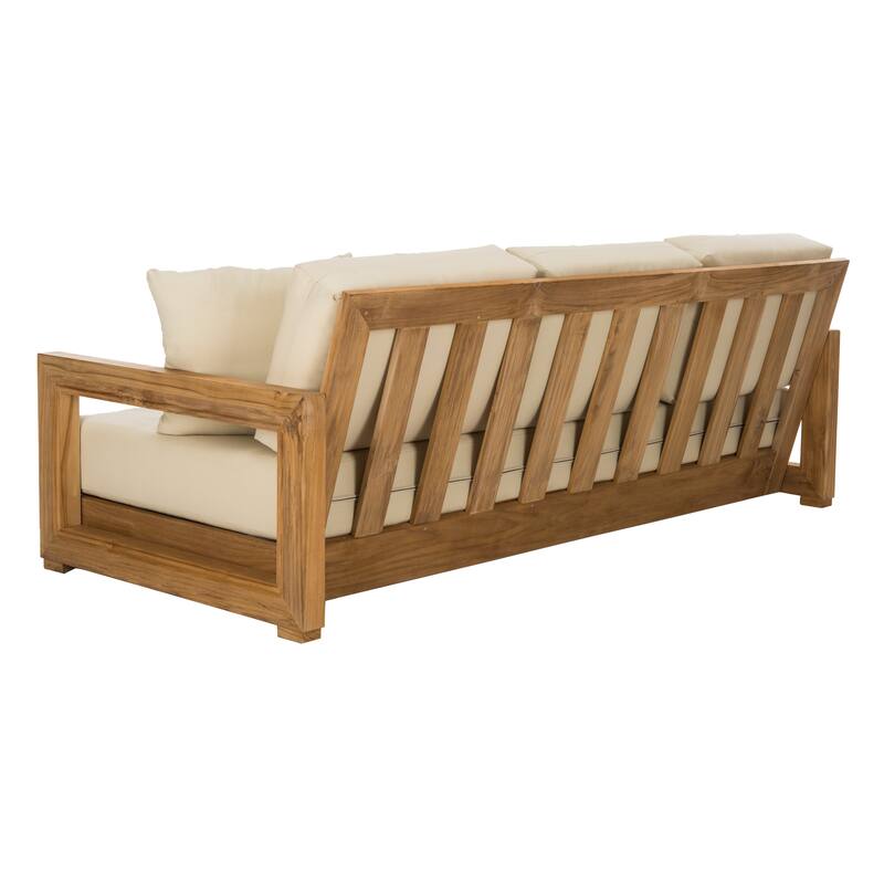 SAFAVIEH Couture Montford Brazilian Teak 3-Seat Bench - 77"W x 36"D x 27"H