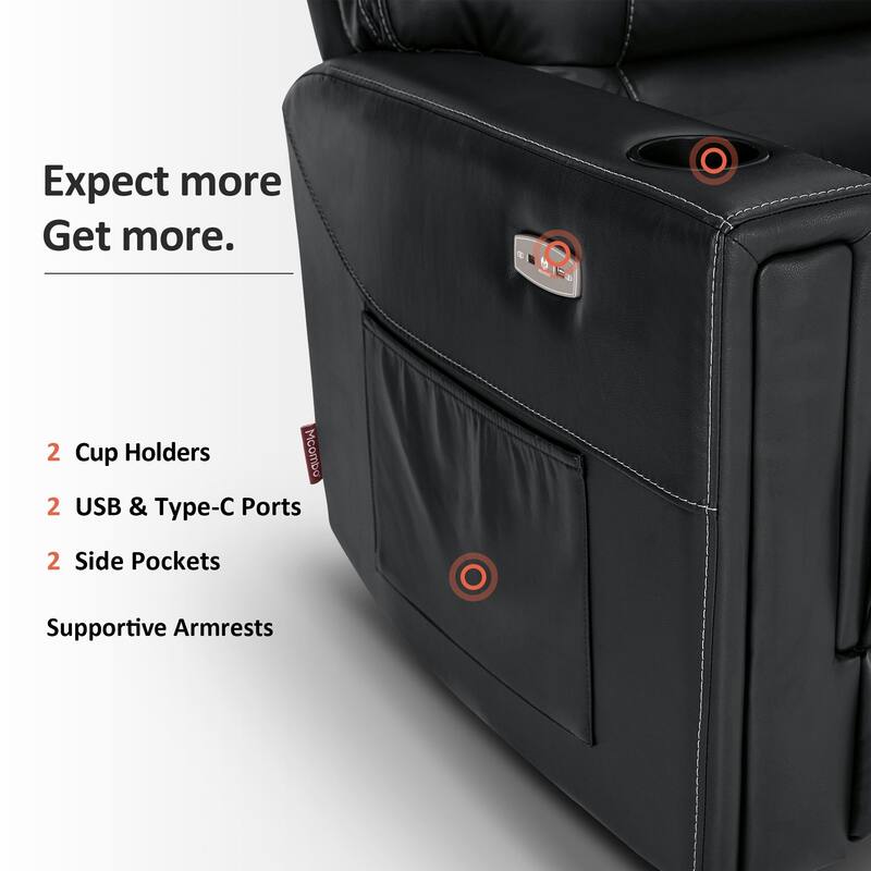 MCombo 380lbs Oversized Dual Motors Power Lift Recliner Chair, for Heights 5'7''-6'6" Big and Tall People, Faux Leather R7177