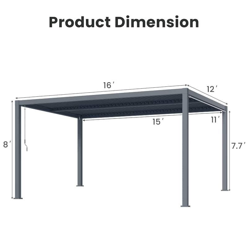 Aluminum Outdoor Pergola with Independent Louvered