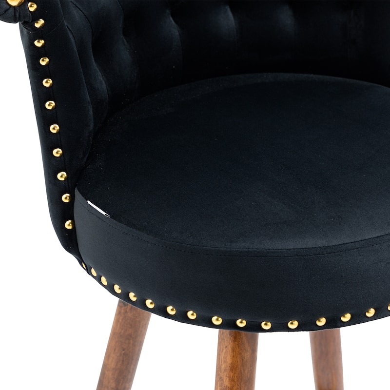 COOLMORE Vintage Upholstered Bar Stools with Backrest and Footrest, Fixed Height 360° Rotation for Kitchen, Dining, Home Bar