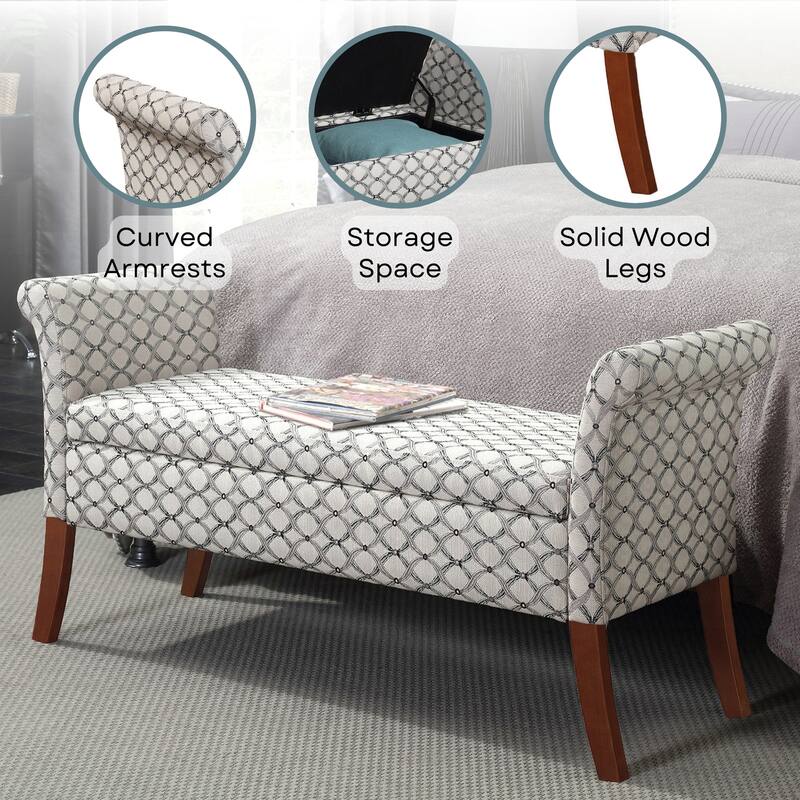 Storage Bench Ottoman - Multi-Functional Upholstered Seat with Large Storage Space for Shoes, Toys, and Essentials