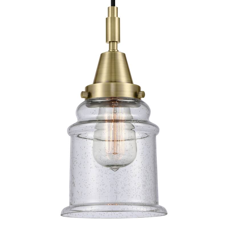 Innovations Lighting 447-1P-G184 Canton 6" Wide Mini Pendant with - Antique Brass