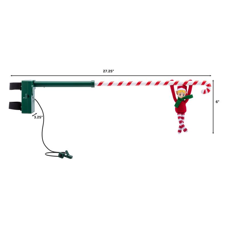 6 in. Animated Candy Cane Elf Acrobat