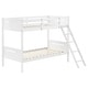 preview thumbnail 3 of 34, Luxury Twin-over-Twin Bunk Bed with Angled Ladder, White