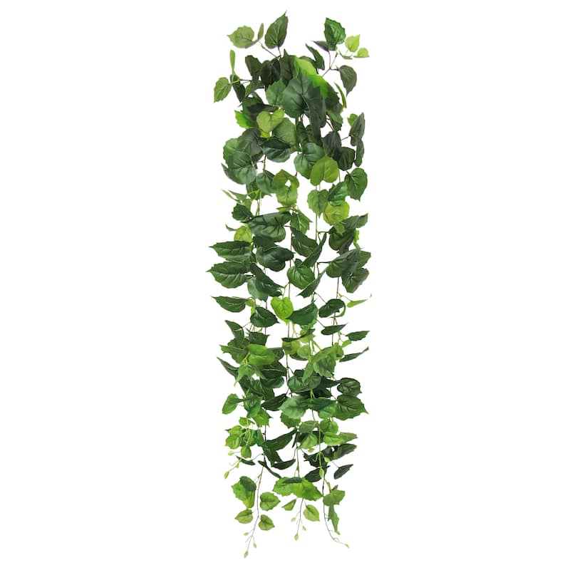 Artificial Cottonwood Ivy Leaf Vine Hanging Plant Greenery Foliage Bush 51in - 51" L x 12" W x 6" DP
