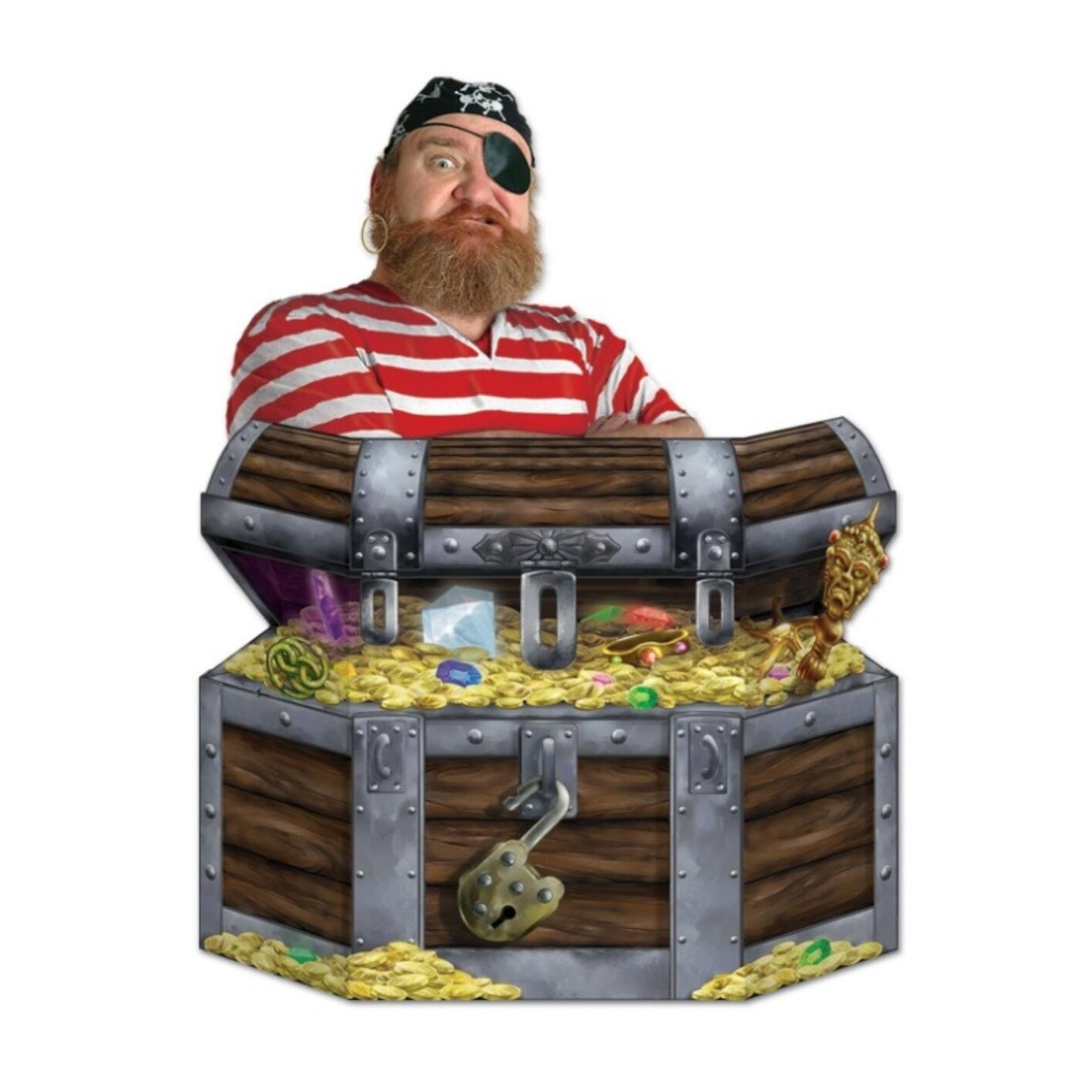 Shop Pack Of 6 Pirate Treasure Chest Stand Up Photo Prop Party