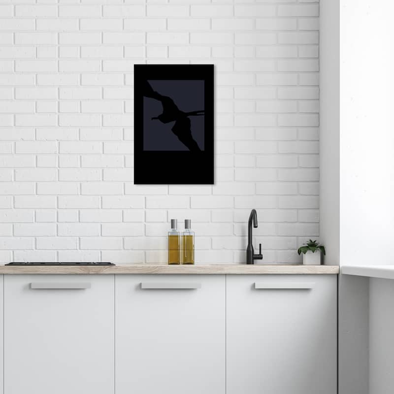 Wynwood Studio Canvas Animals Boheme Poster of a Bird Black and Modern & Contemporary Wall Art Canvas Print - 16 x 24