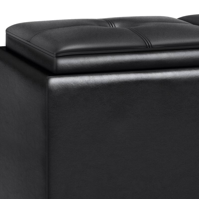 Tray Storage Ottoman with Lift Up Lids