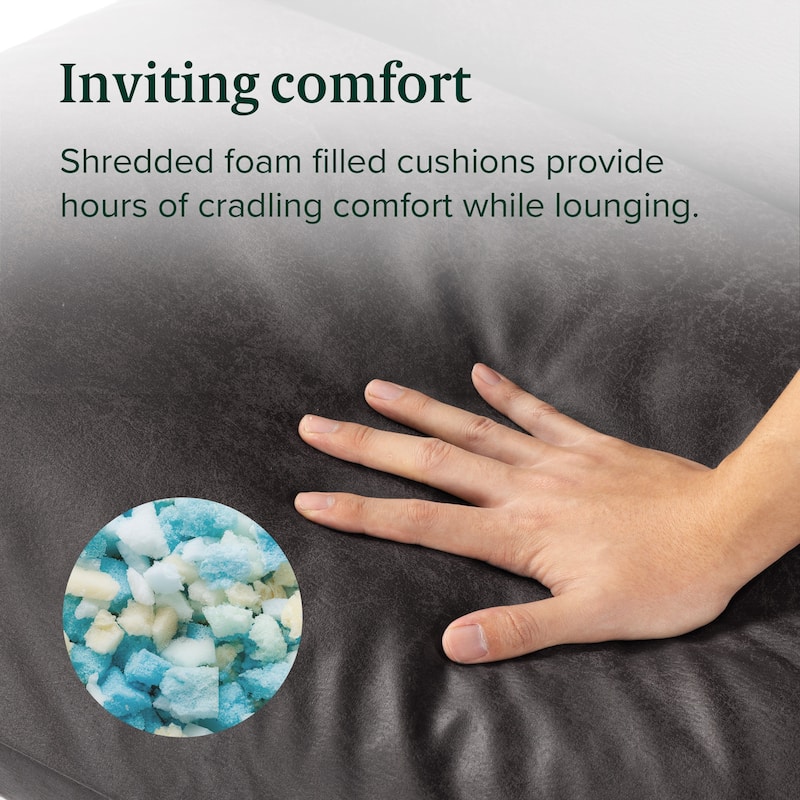 Priage by ZINUS Faux Leather Sling Accent Chair