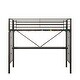 preview thumbnail 13 of 12, Twin Size Metal Loft Bed with Desk, Power Outlet and LED Lighted , Safety Guard & Ladder