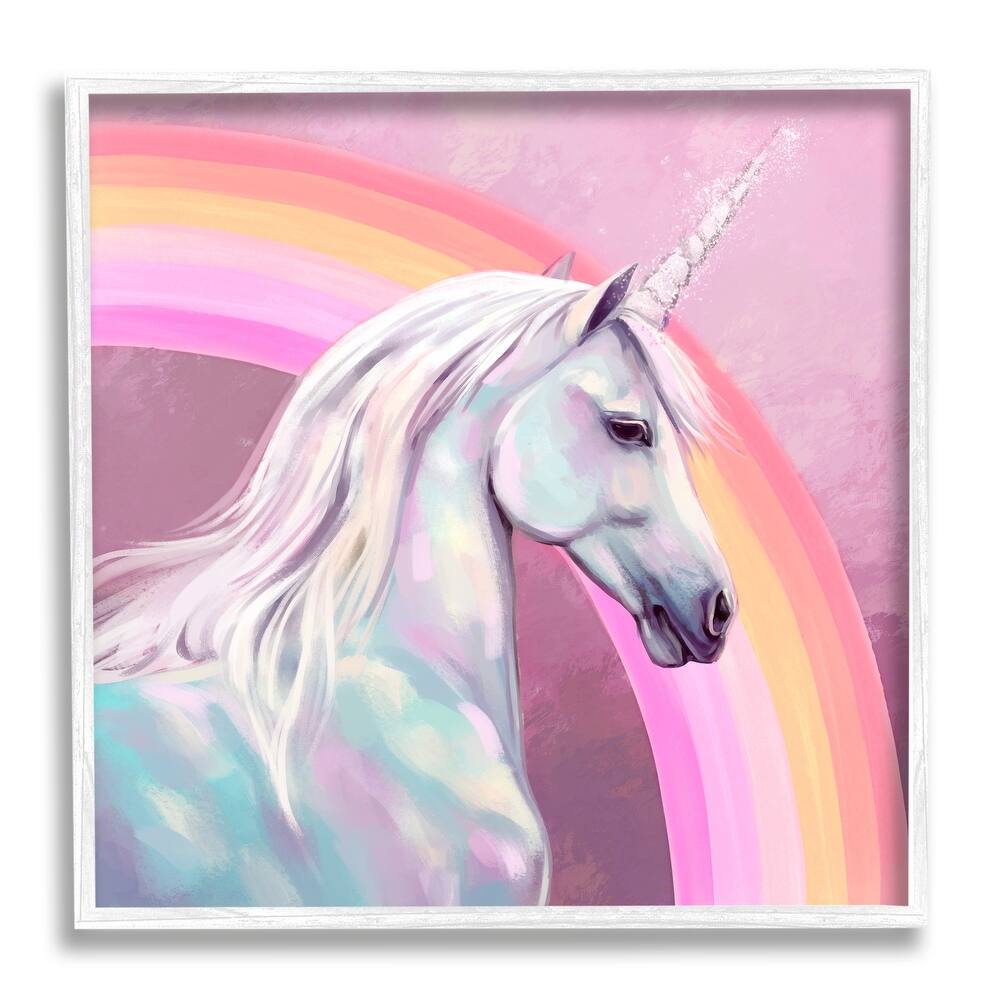 Stupell Unicorn & Rainbow Portrait Framed Giclee Art Design by Ziwei Li