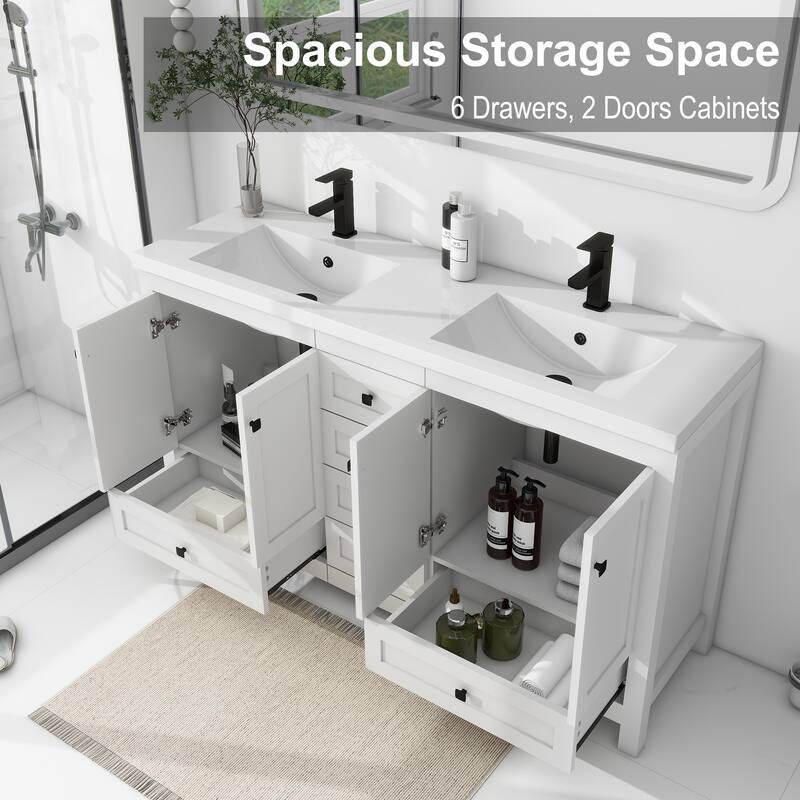 Bathroom Vanity Set W/Drop in Sink Faucet Cabinet Combo