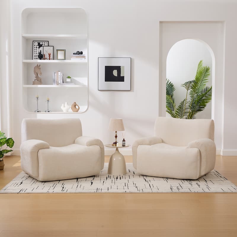 42" Wide Modern Upholstered Oversized Accent Chair, Boneless Single Sofa Chair, Chenille Armchair