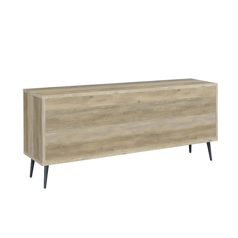 2 Doors and 3 Drawers Wooden Accent Cabinet in Grey and Antique Pine