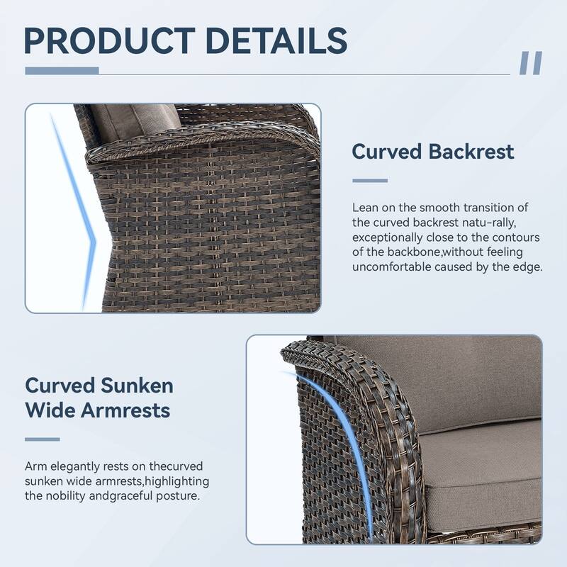 Gymojoy Premium Wicker Patio Furniture Set - Ultimate Comfort & Weather-Resistant Design