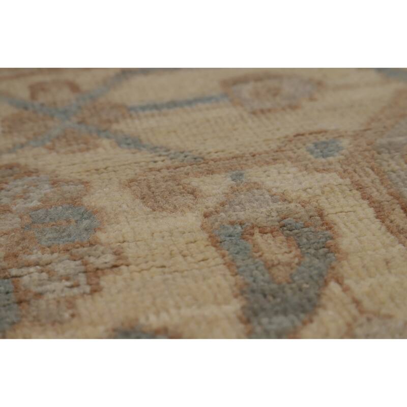 Hand Knotted Oriental 100% Wool Carpet Transitional Medallion Greys & Charcoal Oushak Area Rug - 17' 5'' X 12' 5''