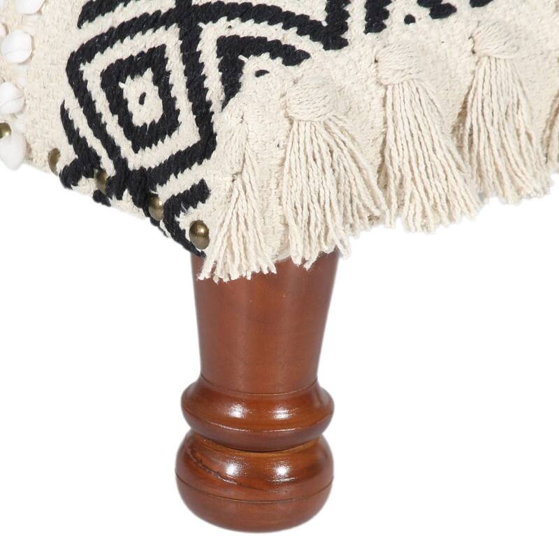 HERAT ORIENTAL Handmade Cotton Upholstered Square Footstool