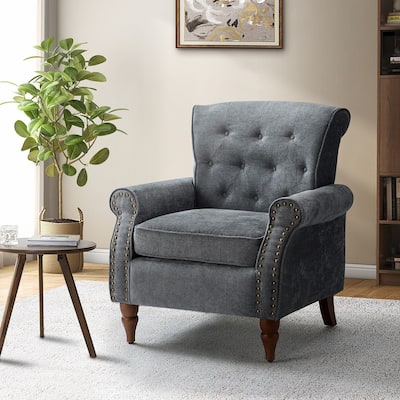 Indiges Comfy Accent Armchair with Nailhead Trim