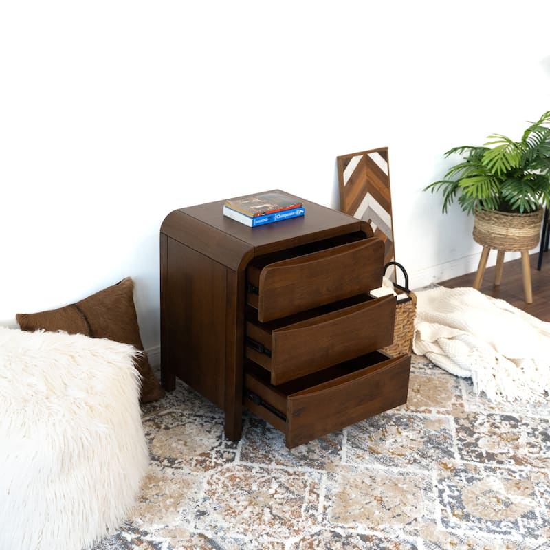 Arken Mid Century Modern Walnut Nightstand Bed Side Table