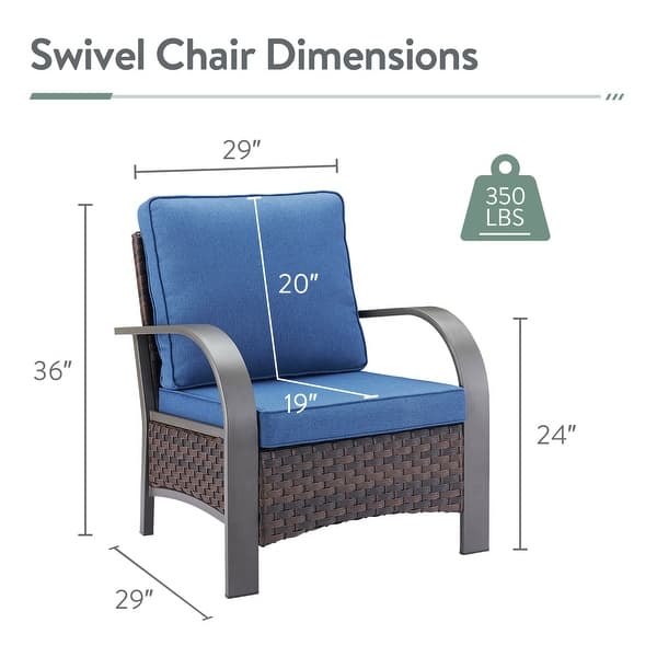 dimension image slide 35 of 48, Pocassy Outdoor Patio Furniture Set