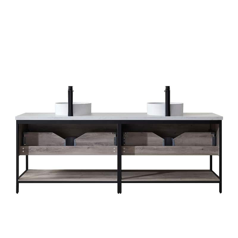 Murcia 84" Vanity with Countertop and vessel sink Without Mirror