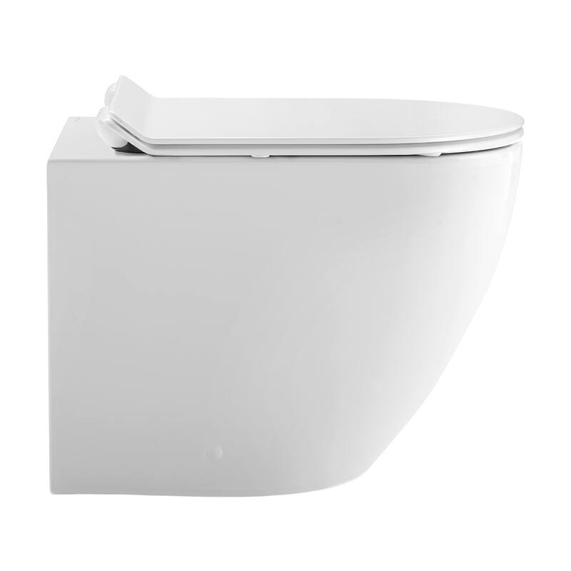 Angers Back To Wall Concealed Tank Toilet Bowl, Black Hardware - 22.25" x 14.35" 16.15"