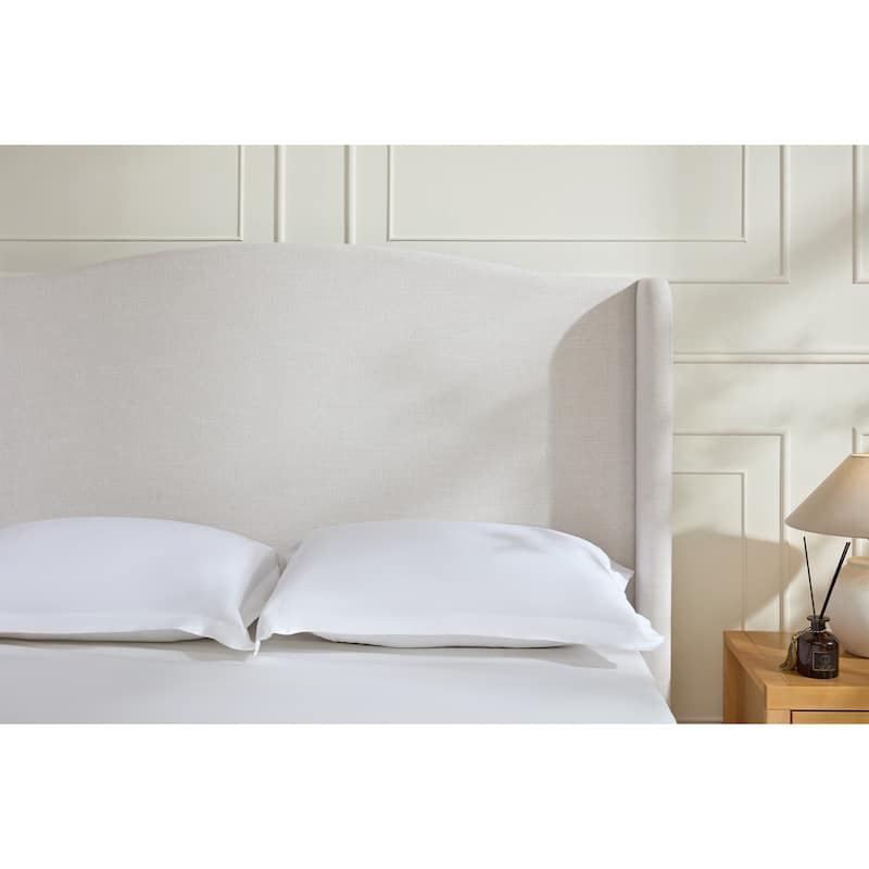 Tall 54" Headboard Upholstered King Wingback Bed