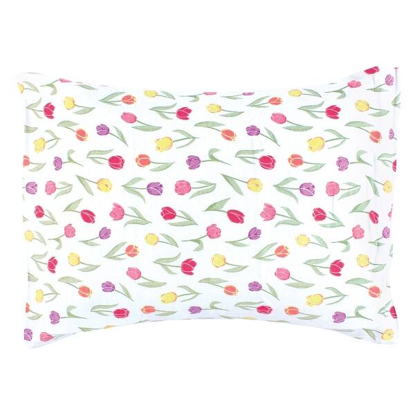 slide 1 of 1, Hudson Baby Infant Girl Cotton Toddler Pillow Case, Spring Tulips, One Size - Spring Tulips Spring Tulips - One Size