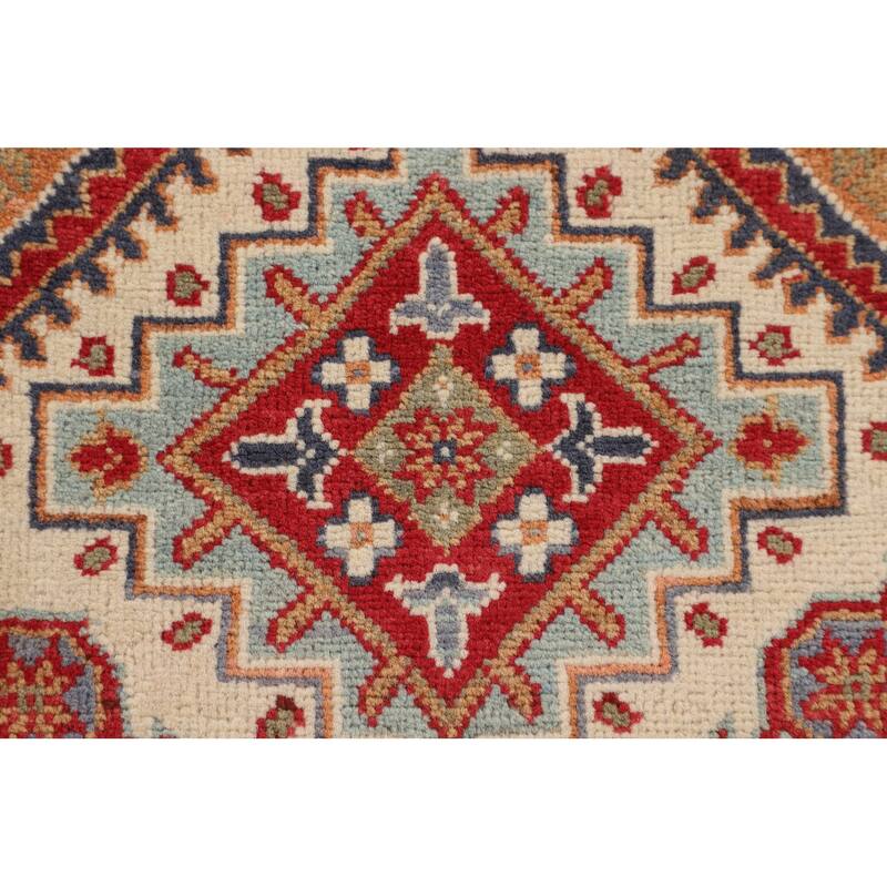 Kazak Accent Rug Hand-Knotted Traditional Beige Wool Carpet - 3'3" x 5'3"