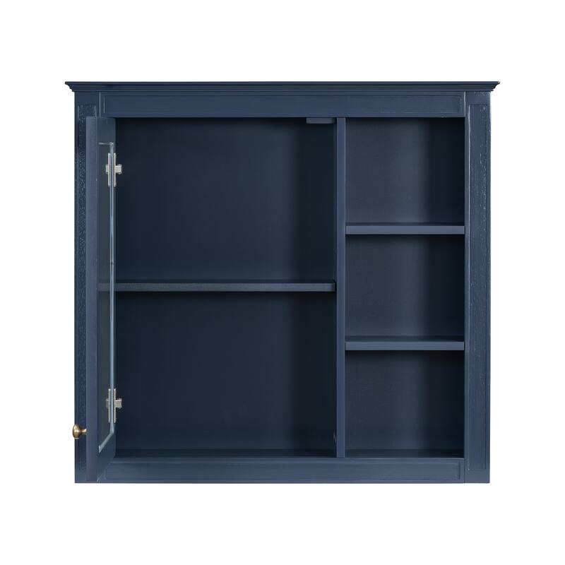 Roomfitters 30'' x 28'' Wall Mounted Bathroom Storage Cabinet with Mirror, Modern Medicine Cabinet with 3 Open Shelves
