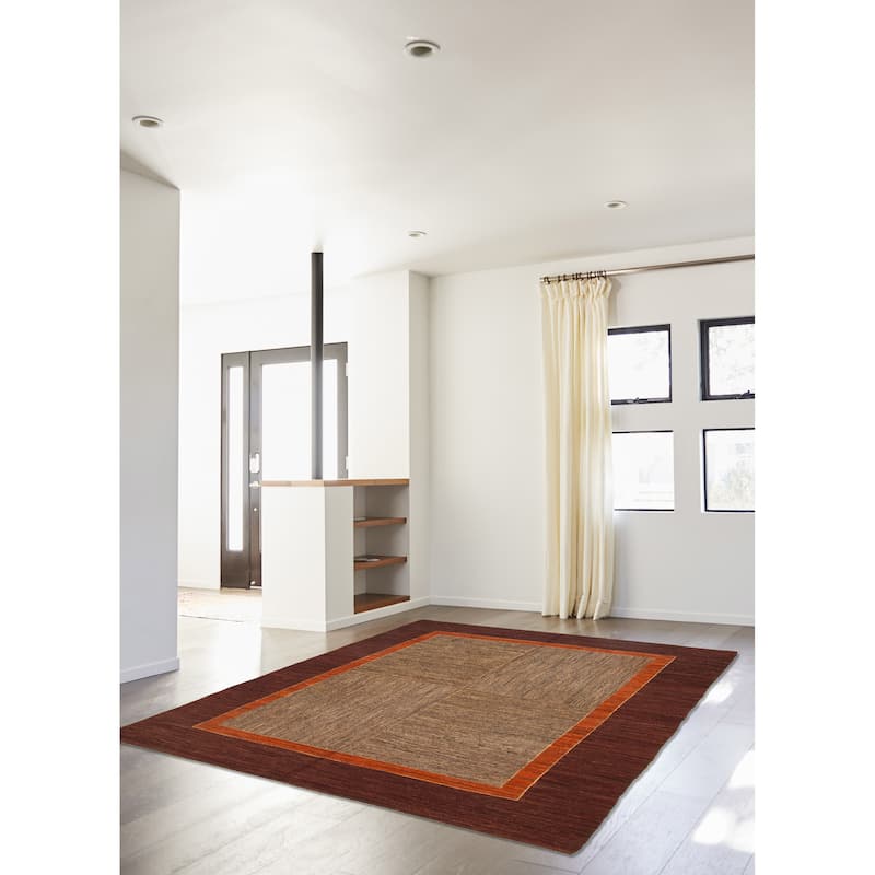 ECARPETGALLERY Flat-Weave Natural Brown Wool Kilim - 5'1 x 6'6