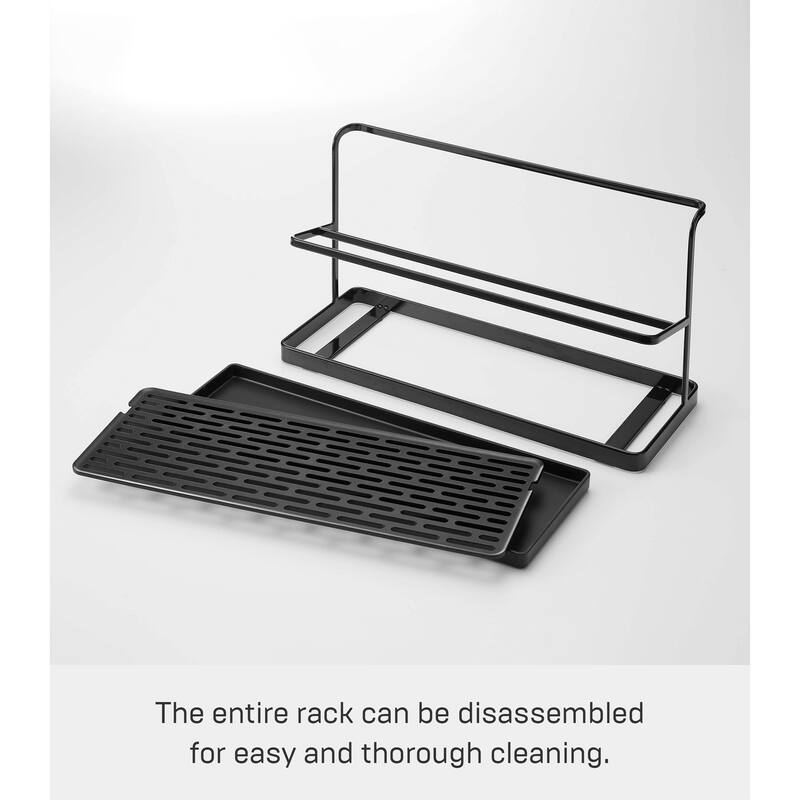 Yamazaki Home Countertop Bottle Drying Rack, Steel, Holds 4.4 lbs - L 4.72 x W 12.6 x H 6.69 inches