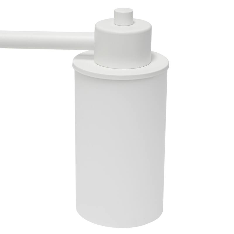 3-Light Vanity Light Fixture - Metal & White Glass Shade - Bathroom Uplight Downlight - Hallway Entryway - 7.5