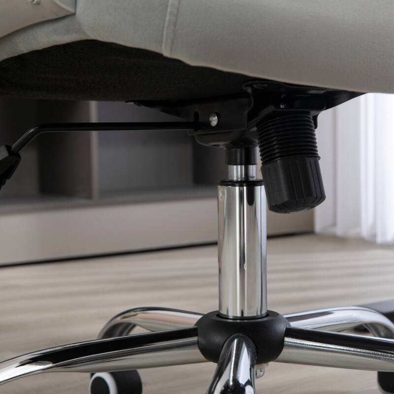 Velvet Computer Chair, Button Tufted Desk Chair with Swivel Wheels, Adjustable Height, and Tilt Function